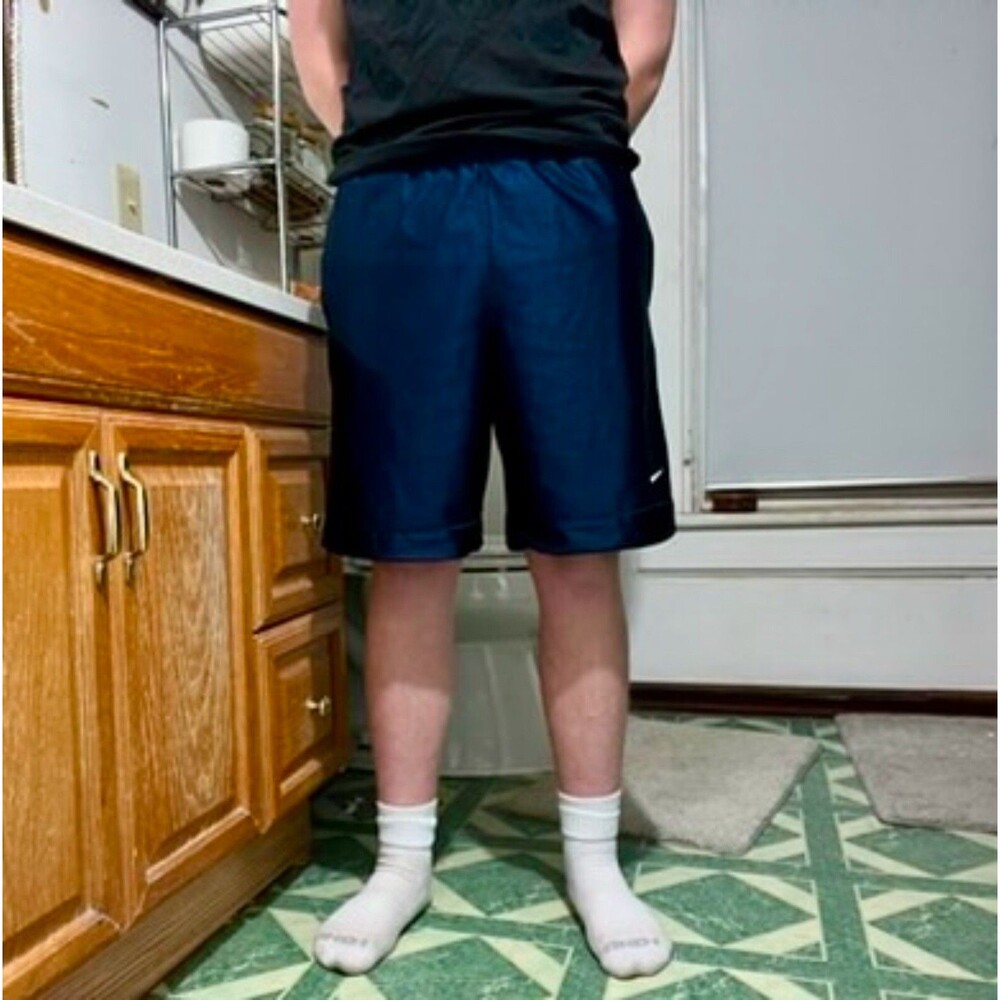 Nike Vintage Rare Money Basketball Shorts Dazzle Silky Shiny Navy Blue S